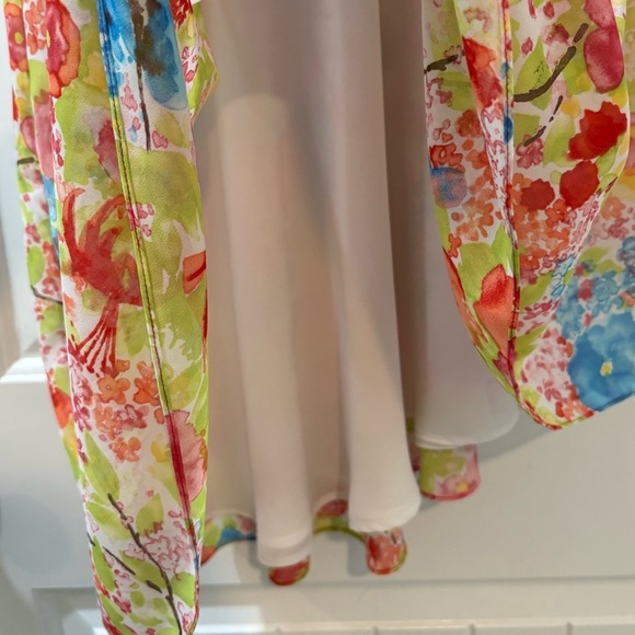 Nine & Company Asymmetrical Floral Ruffle Midi Skirt Vintage Y2K Size 4 - Picture 5 of 7